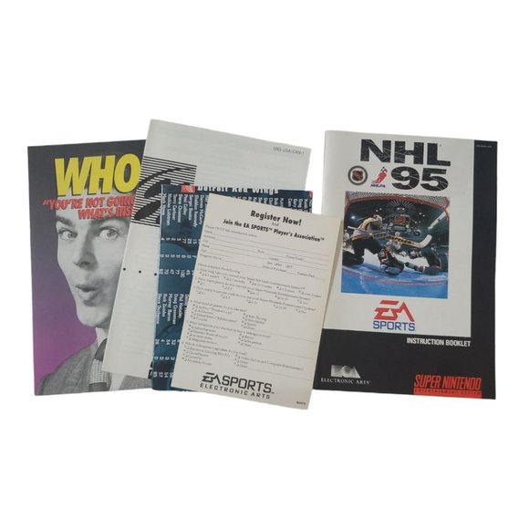 VINTAGE SNES EA NHL '95 Video Game with box and inserts - Picture 5 of 5